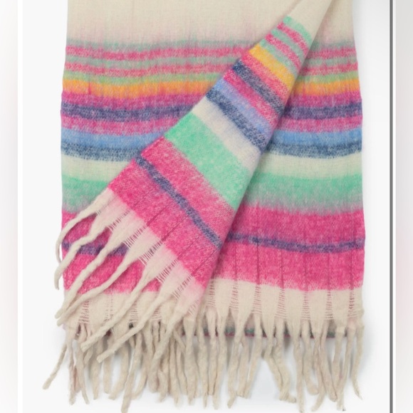 Free People Skye Stripe Fringe Throw, 50"x 60" NWT - Picture 3 of 3